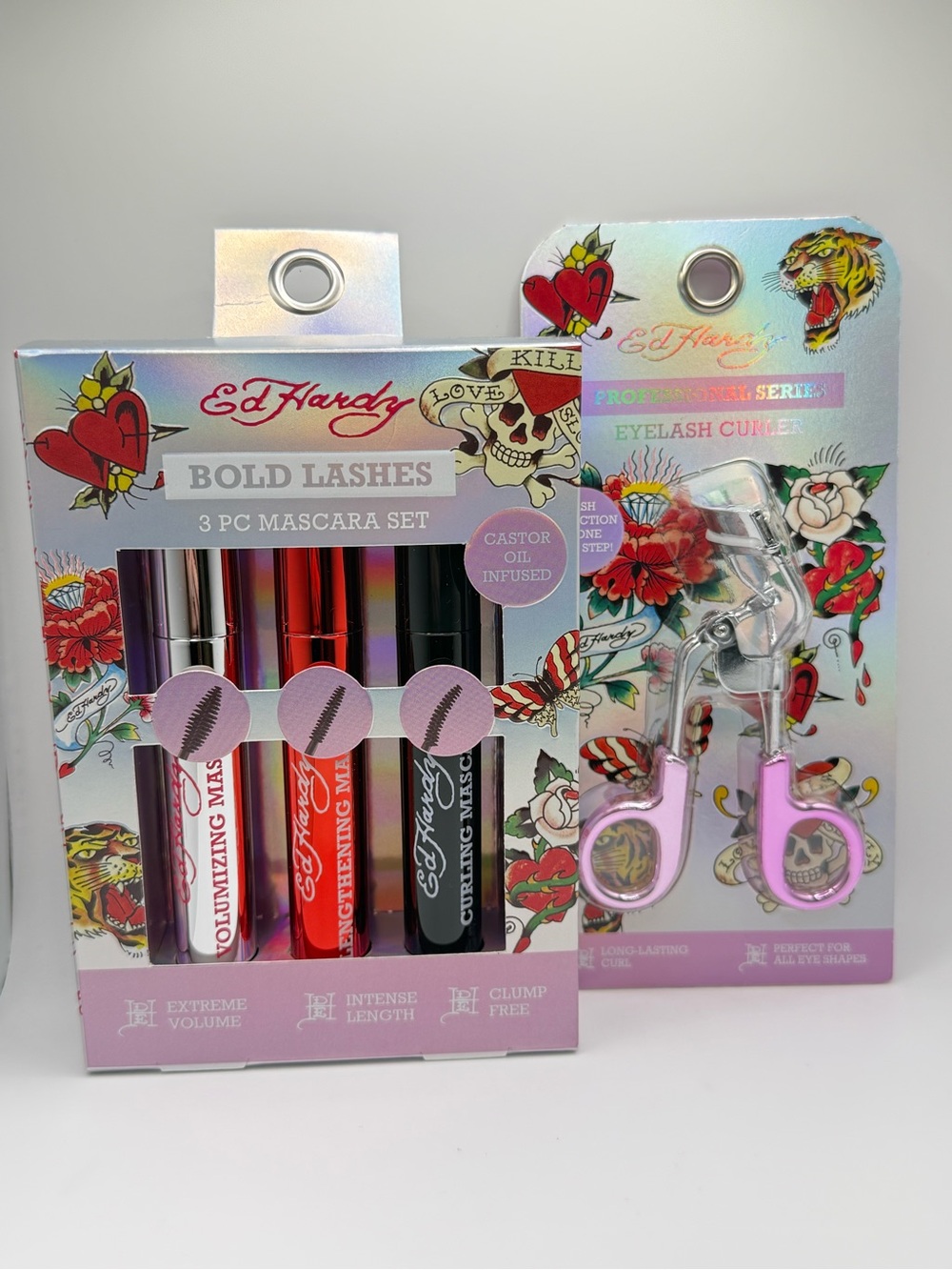 Ed Hardy Bold Lashes 3-PC Mascara Set with Pink Eyelash Curler